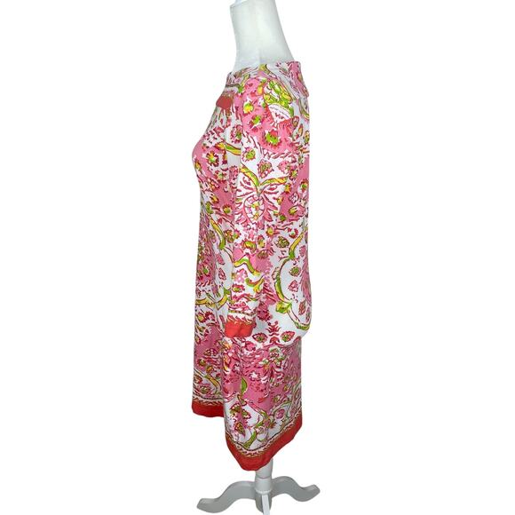 Barbara Gerwit Printed Dress Resort Wear Coastal Pink Women's Size Medium - Picture 6 of 14